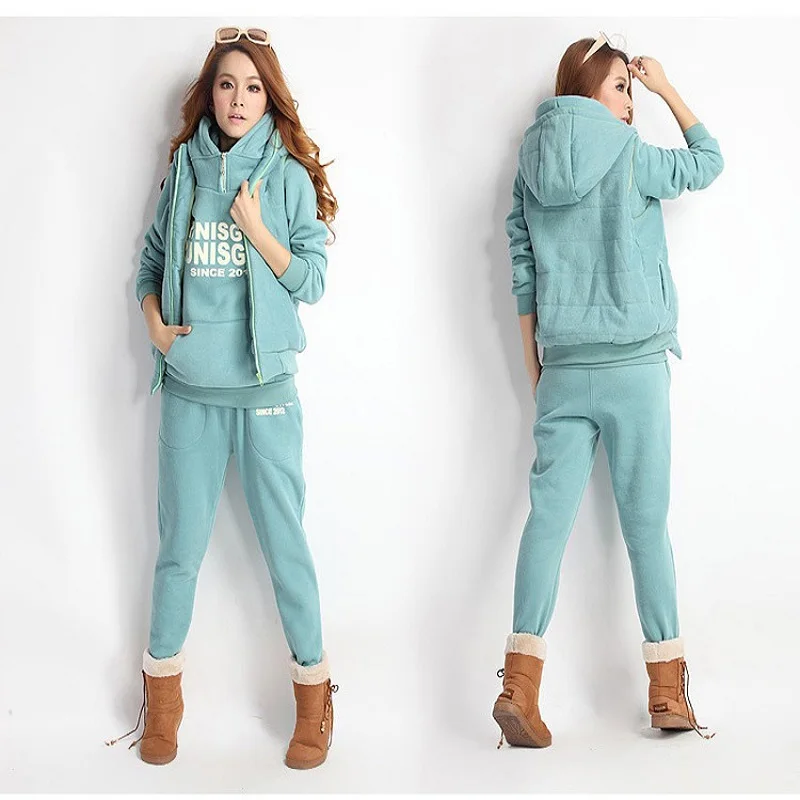 Casual 3 Piece Set Tracksuit Women Clothes Autumn and winter new Fashion women's tracksuits Ladies Thicken Sweat Suits