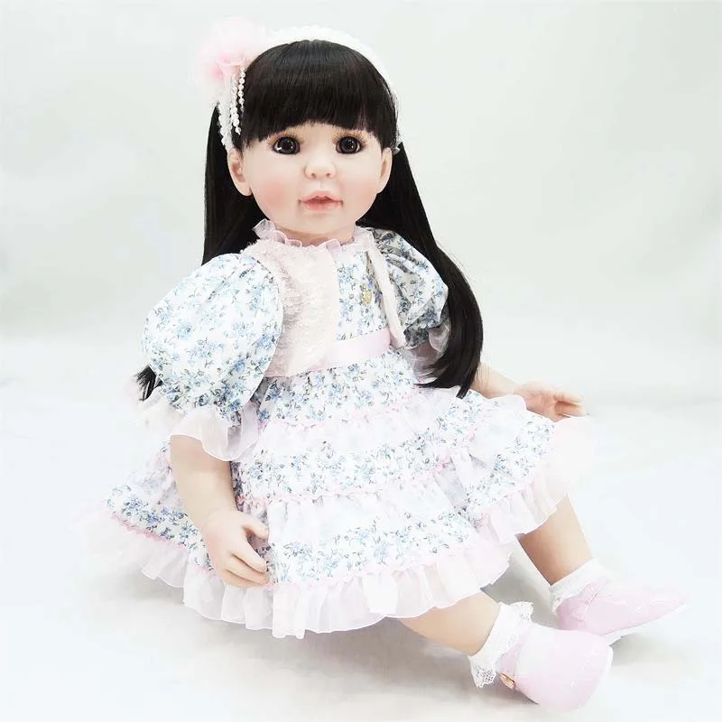 

24" 60cm Soft vinly Silicone Reborn Baby Dolls Lifelike Newborn Doll Adorable Girl Gift bebes Reborn Bonecas Toys