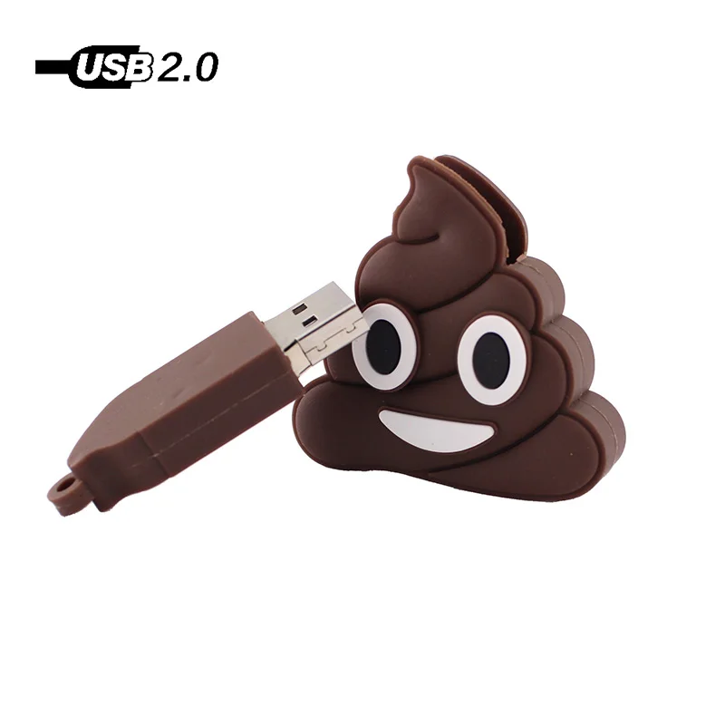 

2019 Gift Fashion Cartoon Poop Shit Shape USB 2.0 128MB 4GB 8GB 16GB 32GB 64GB 128GB U Flash Disk Waterproof Usb Flash Drive