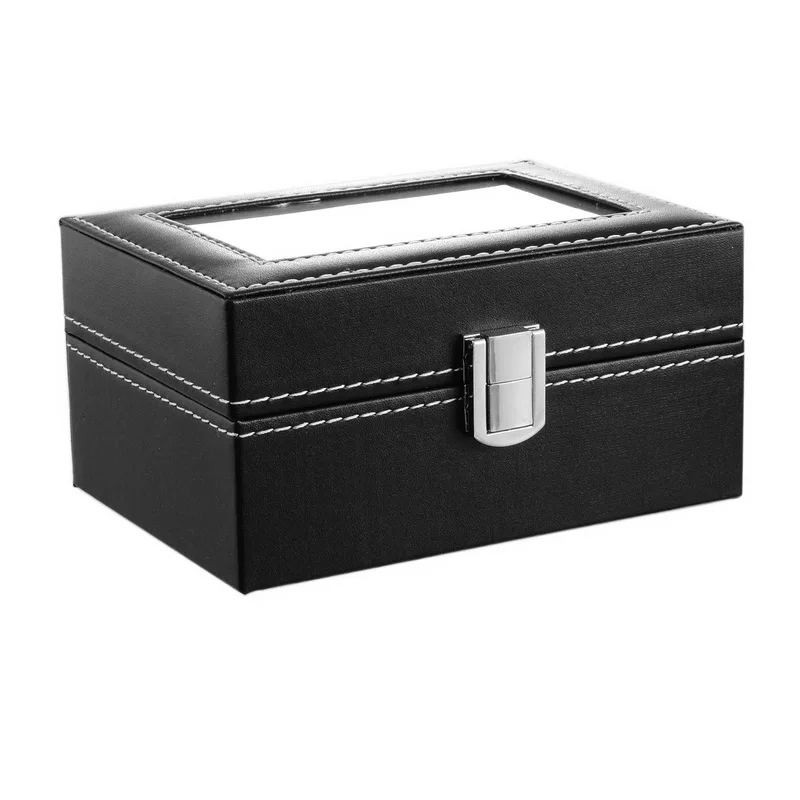 LASPERAL 1 шт. эластичность раскладушка часы коробка для хранения коробки черный из искусственной кожи чехол Рождество подарки на день рождения держатель пара