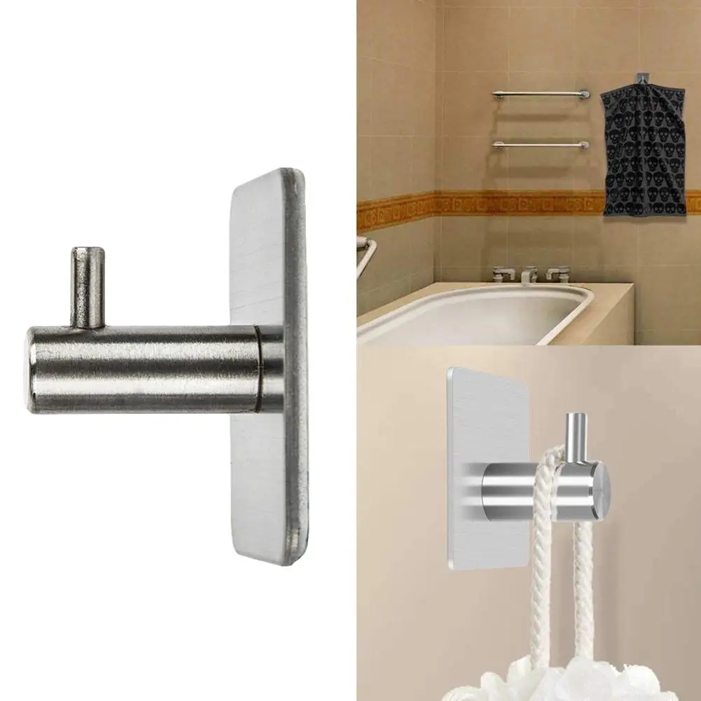 

1Pc Self Adhesive Hook Door Bedroom Coat Hanger Rustproof Bathroom Towel Holder Door Hooks