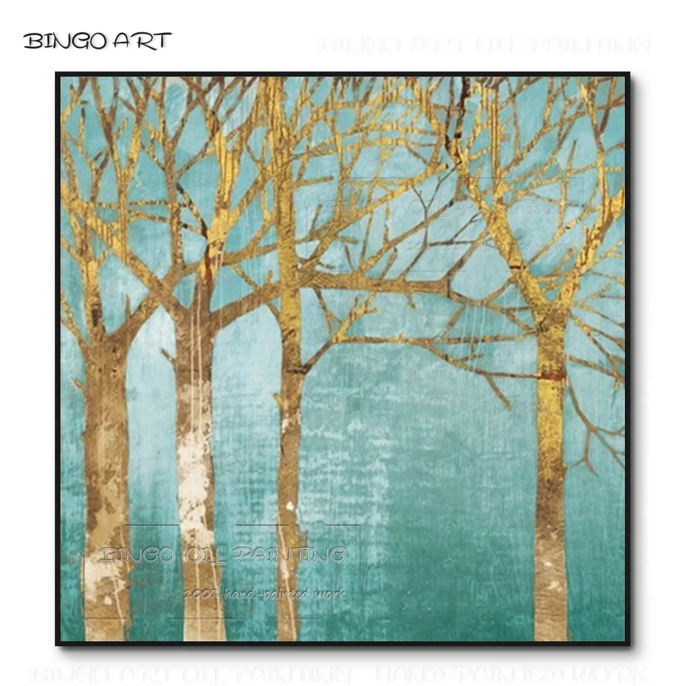 

Low Price Hand-painted High Quality Abstract Birch Landscape Oil Painting on Canvas Different Kinds of Birch Tree Oil Painting
