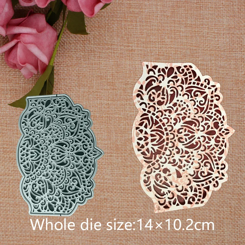 

Metal Steel Cutting Dies New Dual-use Corolla Frame Stencil For DIY Scrapbooking Paper/photo Cards Embossing Dies 14*10.2cm