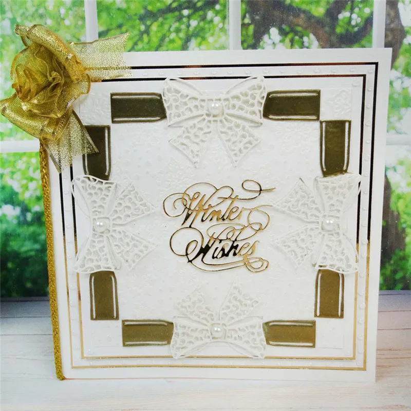 

YaMinSanNiO Lace Bow Metal Cutting Dies Scrapbooking Card Making Album Embossing Crafts Die Cut for New 2019