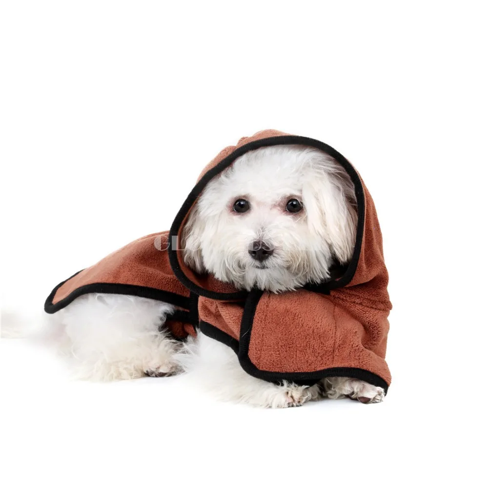 XS-XL банный халат для собак, теплая одежда для собак, супер впитывающее полотенце для домашних животных, полотенце с вышивкой в виде лапы кошки, банное полотенце для домашних животных, товары для ухода за домашними животными