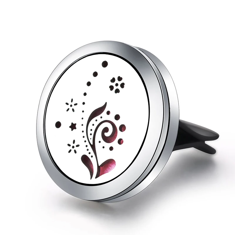 

High Quality Car Aroma Air Freshener Clip Stainless Steel Essential Oil Diffuser Perfume Locket Pendant Aromatherapy Jewelry