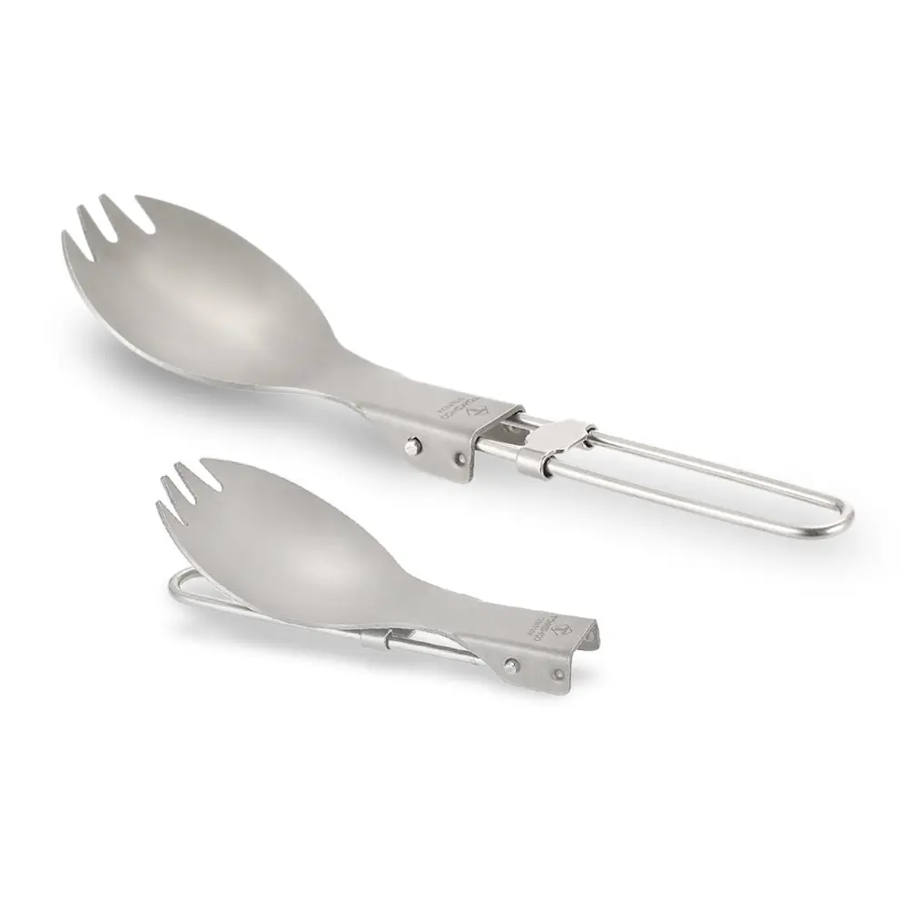 

TOMSHOO Titanium Spoon Fork Folding Spoon Camping Coffee Tableware Cutlery Kitchen Dining Bar Tools For Outdoor Camping Hiking