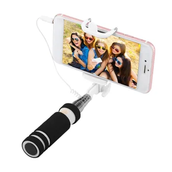 

Stainless Steel Colorful 14-60cm Mini Extendable Handheld Selfie Stick Wired Remote Shutter Monopod for All Brands Cell Phone