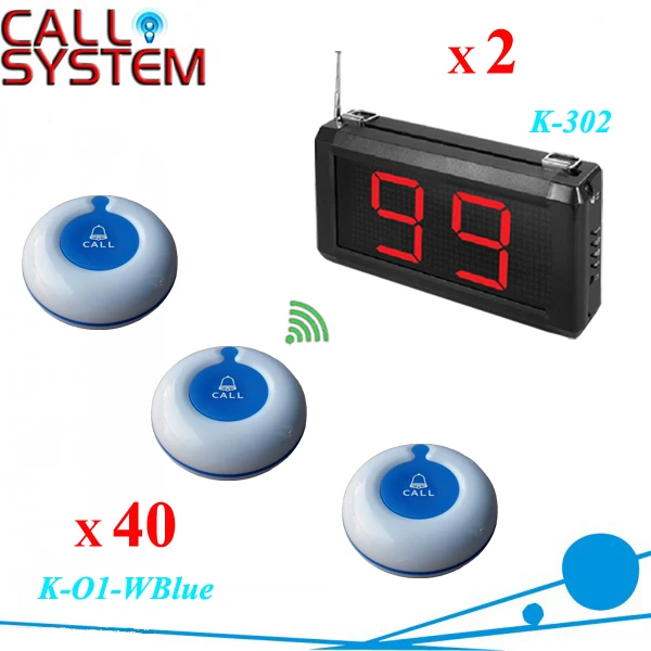 1 set Digital Call Bell System 2 display panel with 40 table