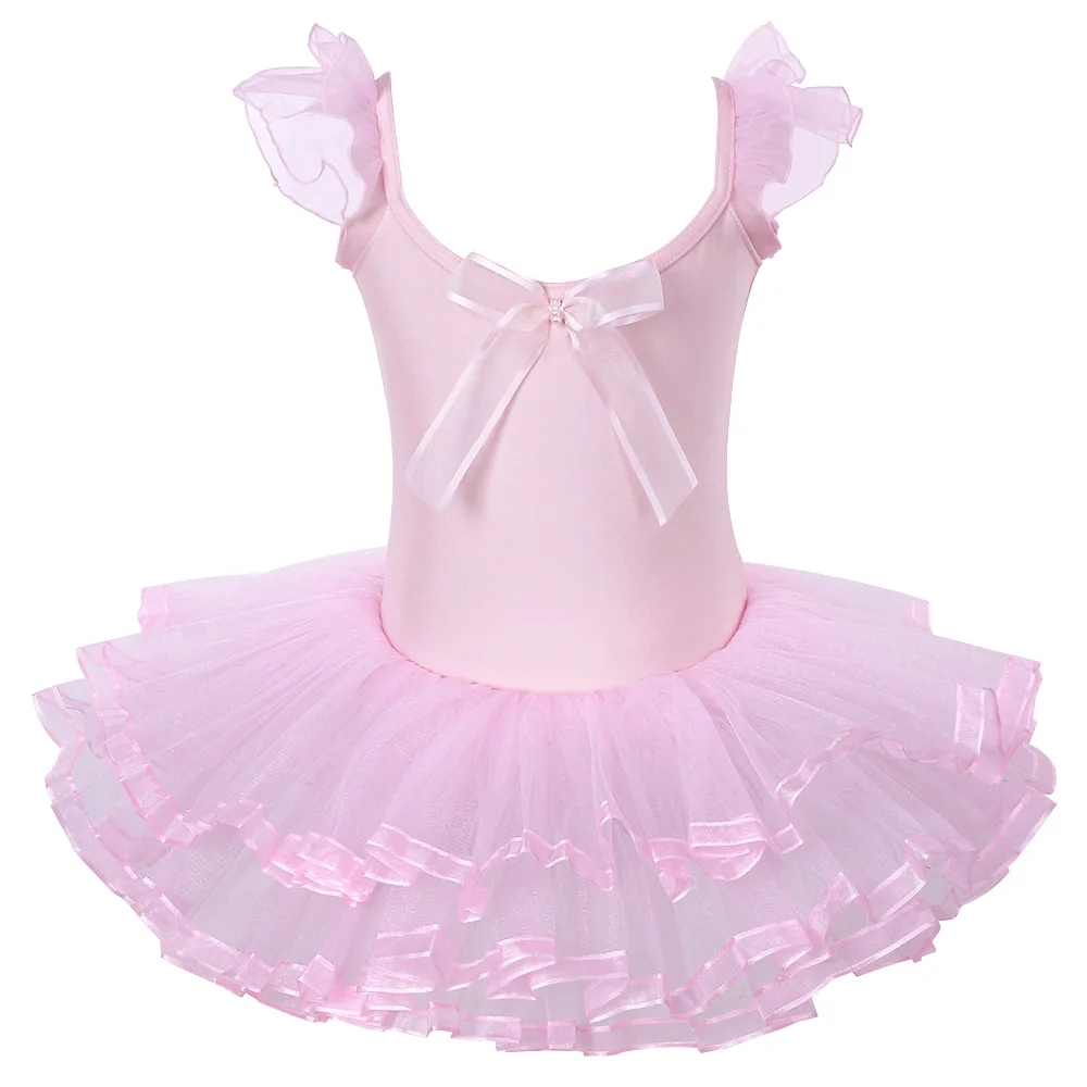 Retail New Girl Pink Blue Yellow Cotton Ballet Dress Tutu Leotard Party