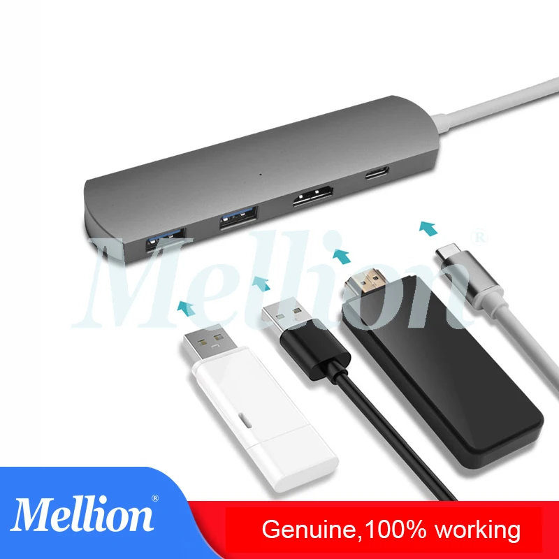 4 в 1 концентратор USB type C с 1 портом 4K HDMI и 2 портами usb 3,0 для MacBook USB type C адаптер концентратор