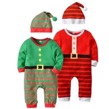 Christmas Rompers Newborn Autumn 2018 Cotton Long Sleeve Red Green Strip Santa Claus Romper+Hat 2pcs/Set Christmas Baby Clothes Christmas Rompers Newborn Autumn 2018 Cotton Long Sleeve Red Green Strip Santa Claus Romper+Hat 2pcs/Set Christmas Baby Clothes
