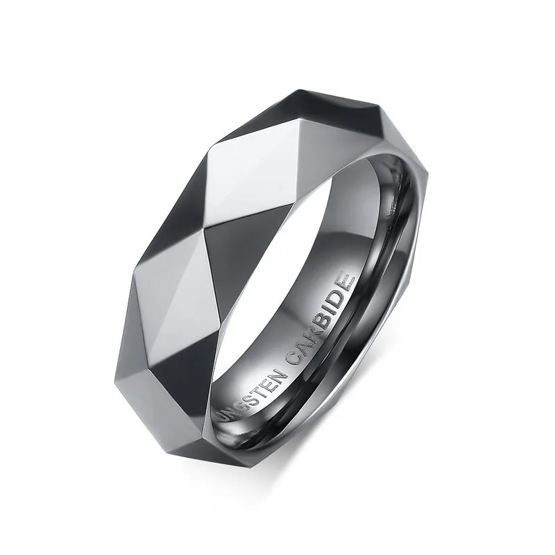Men's Tungsten Carbide Geometric Design Wedding Band