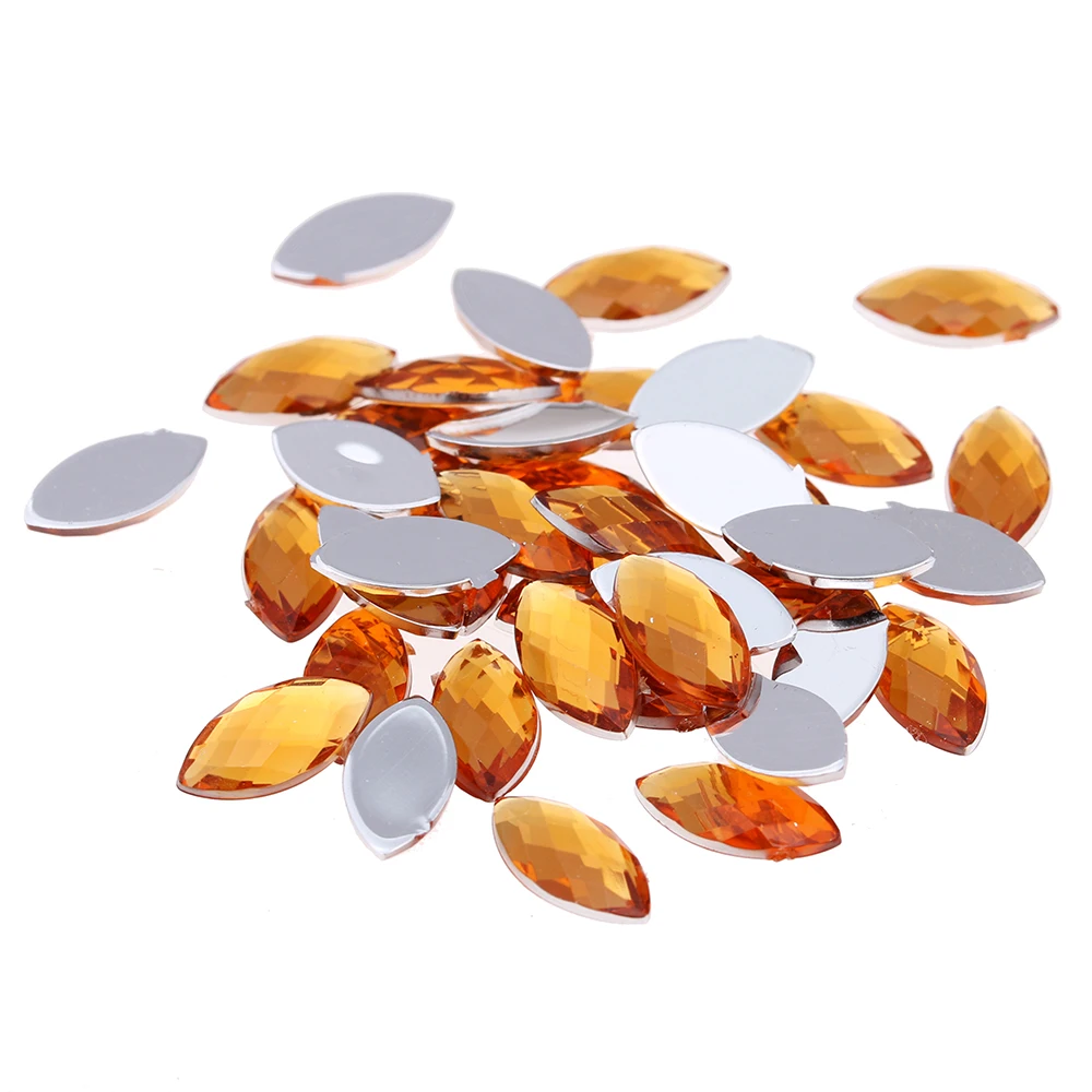 

Nail Rhinestones 4x8mm 200pcs Flatback Marquise Earth Facets Normal colors Acrylic Strass Nail Art Decorations