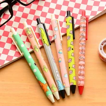 12 штук в упаковке Kawaii Мультфильм Стиль 0,5 мм черные чернила гелевая ручка для студента хорошее качество ручки канцелярские принадлежности(tt-4490