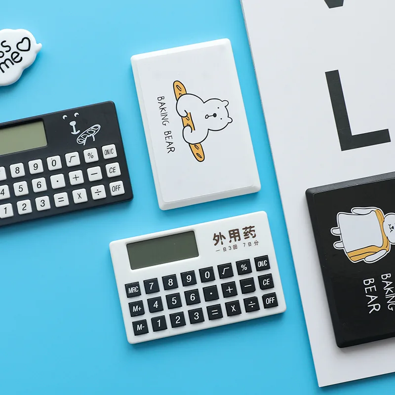الكرتون الخبز و الدب البسيطة بطاقة حاسبة جيب Calculadora الاطفال الأطفال Staionery حاسبة انخفاض الشحن