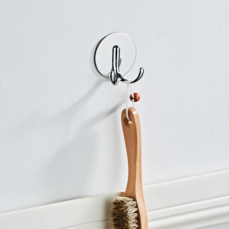 SRJ European single robe hook free punch stainless steel hook wall hanging door wardrobe shoe cabinet bathroom hook SRJ European single robe hook free punch stainless steel hook wall hanging door wardrobe shoe cabinet bathroom hook