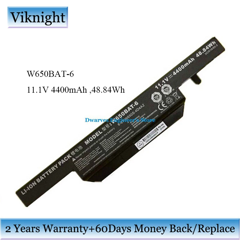 

Genuine W650BAT-6 Battery for Clevo Terra Mobile 1749 W650R8 W650SH 6-87-W650-4E42 6-87-W650S-4D4A 4400mAh 48.84Wh
