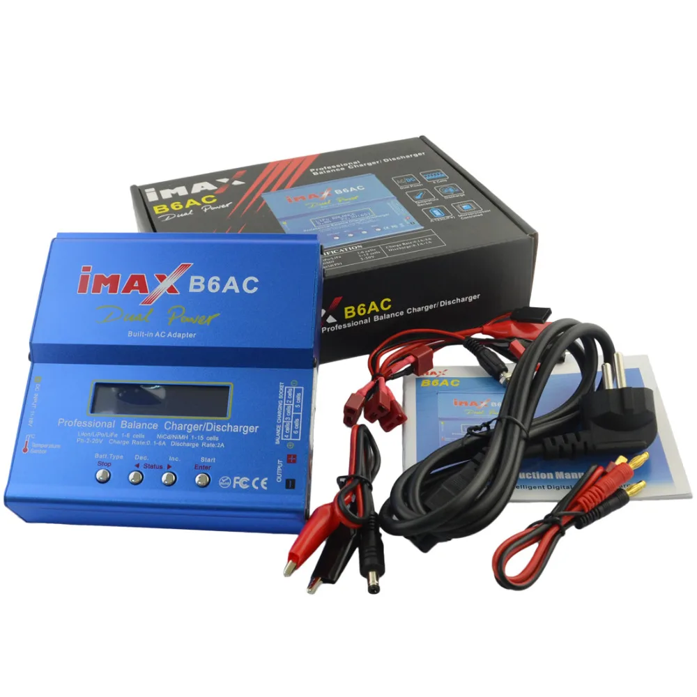IMAX B6 AC 80 Вт B6AC Lipo NiMH 3 S / 4S 5S RC зарядное устройство для балансировки аккумулятора + EU