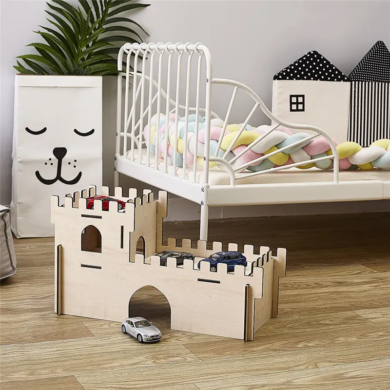 

New DIY Wooden Toys Gifts 3D Assembled Apple Pear Castle House Model Nordic Children's Room Decorations Shelf Home Accessories