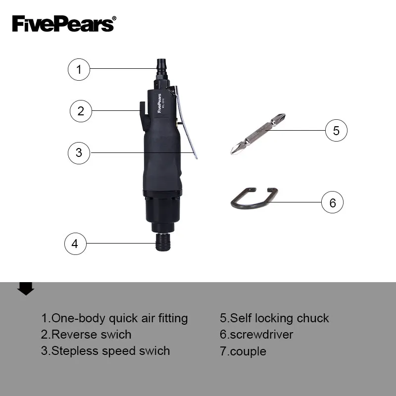 FIVEPEARS Pneumatic large torque  Air Screwdriver air tool 10H pneumatic tools power tool free shipping Professional level 3310