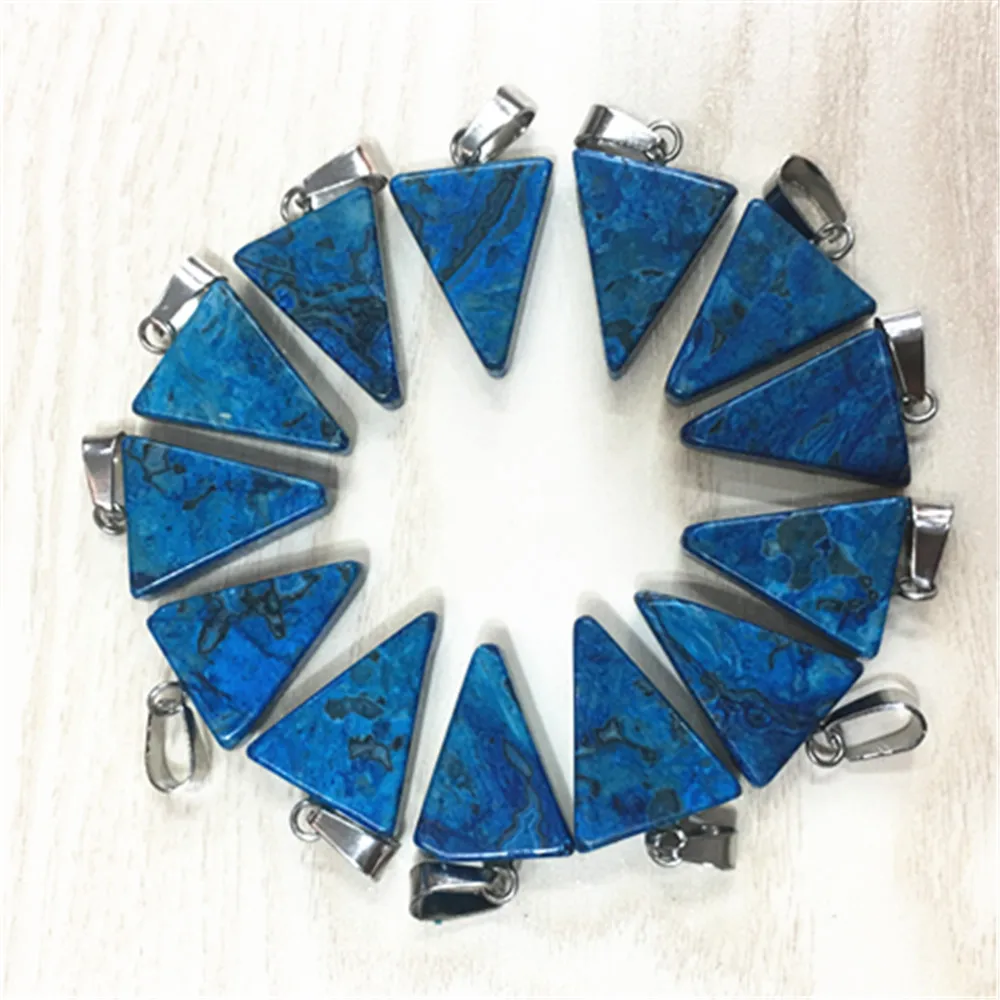 

Hot 2019 New Free Shipping Wholesale Natural Agates Stone Blue Stripe Onyx Water Drop Pendants for Women Necklaces Making 50pcs