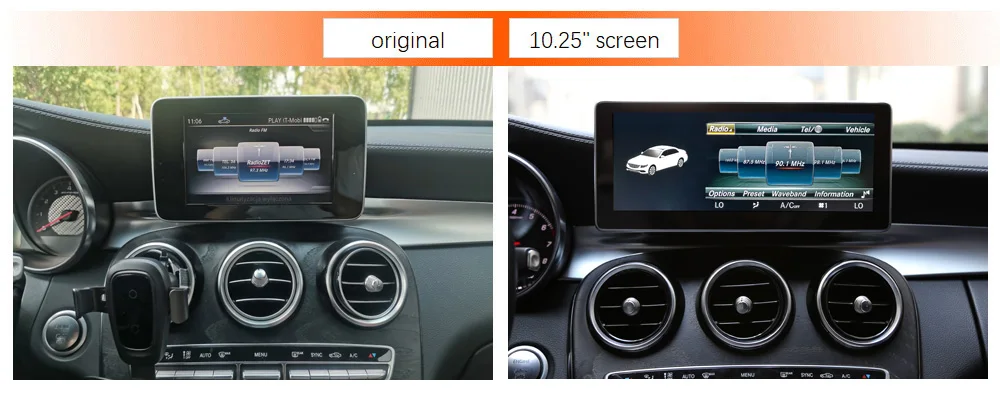 Discount 8-Core 4+64G Car Android 10.25 inch Display for Mercedes Benz GLC X253 C253 C Class W205 Command System Upgrade Head Up Screen 6