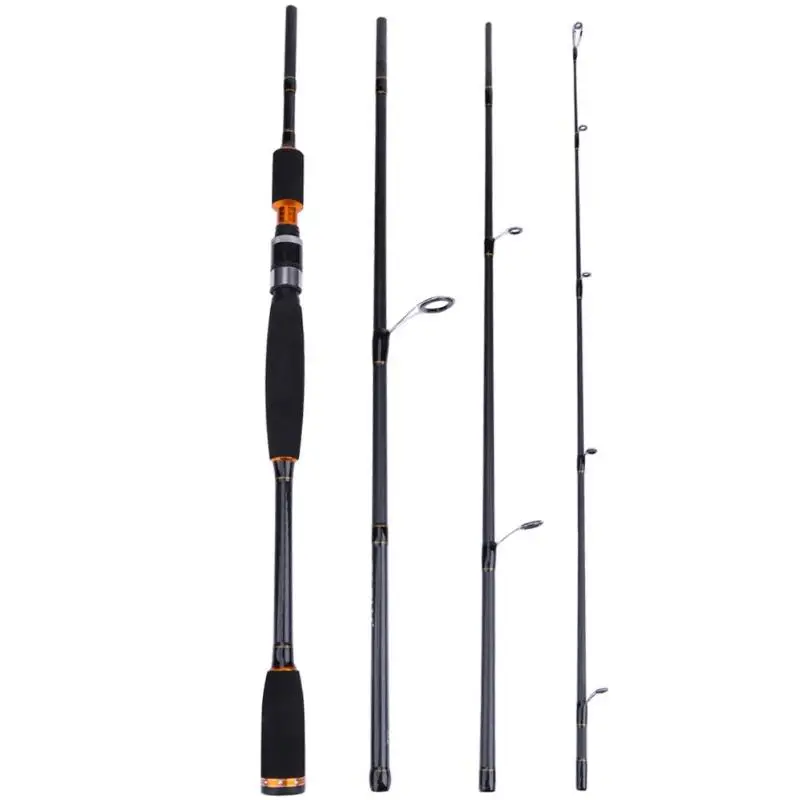 

Travel Fishing rod 2.1M 4 Section Carbon Fiber Spinning/Casting Travel Rod 10-30g Lure Fishing with carry bag