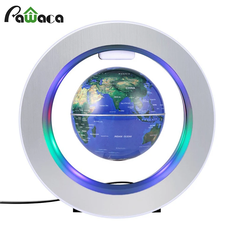 

Floating Globe World Map Tellurion Magnetic Levitation Round Globe With LED Light Home Office Desktop Decor Ornament 3 Colors