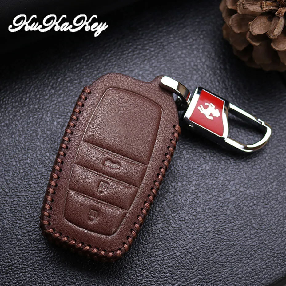 Кожаный чехол для автомобильных ключей Toyota Highlander Land Cruiser риец RAV4 Camry Prado Hilux Fortuner