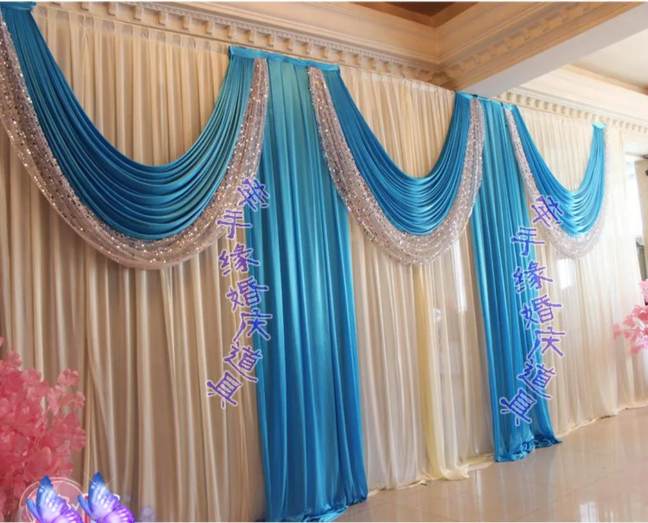 

10ftX20ft(3X6m) Wedding Backdrop Curtain with Sequins Swag Stage Backdground Pleats Curtain Unique Wedding Decorations