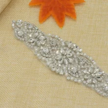 ShiDianYi серебряные стразы аппликация пояс невесты кристалл жемчуг ленты Свадьба для свадебная одежда подружки невесты платья 10PCS-RA250-Y515