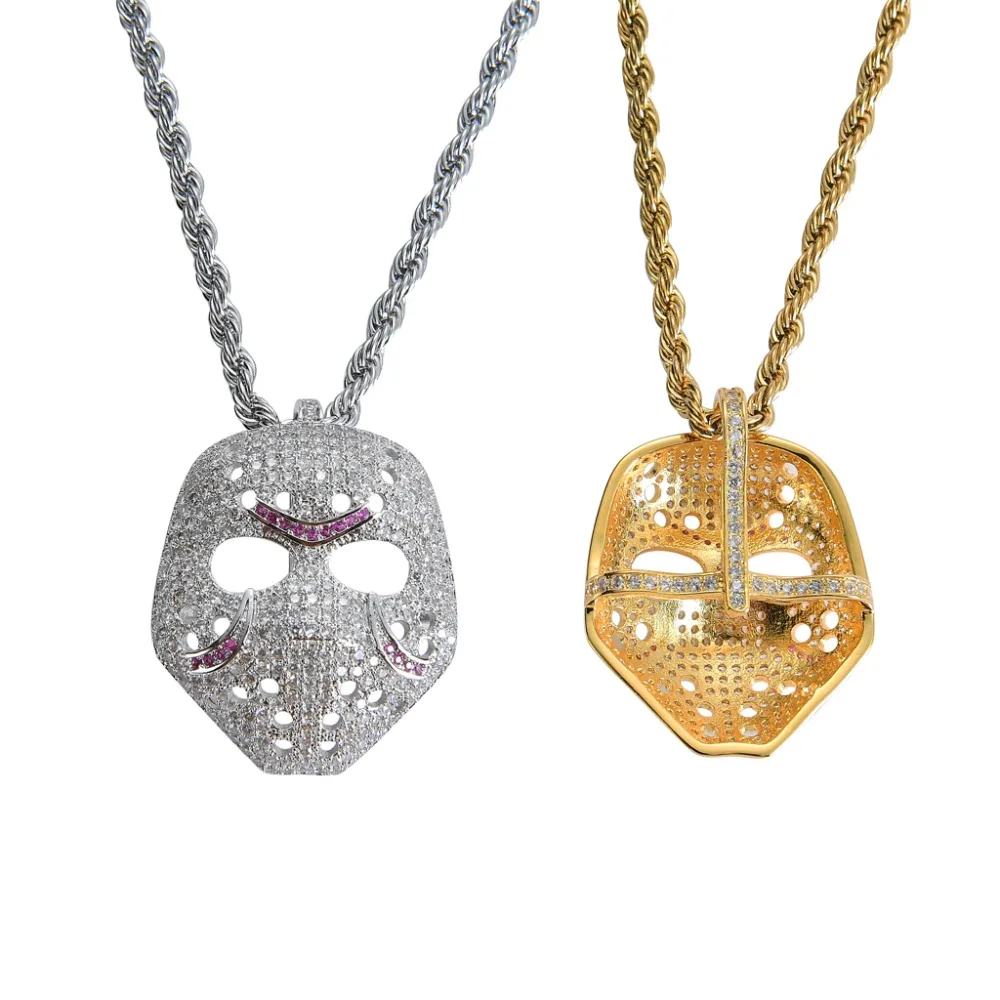 Hiphop Jewelry Micro Pave Mask Pendant (6)