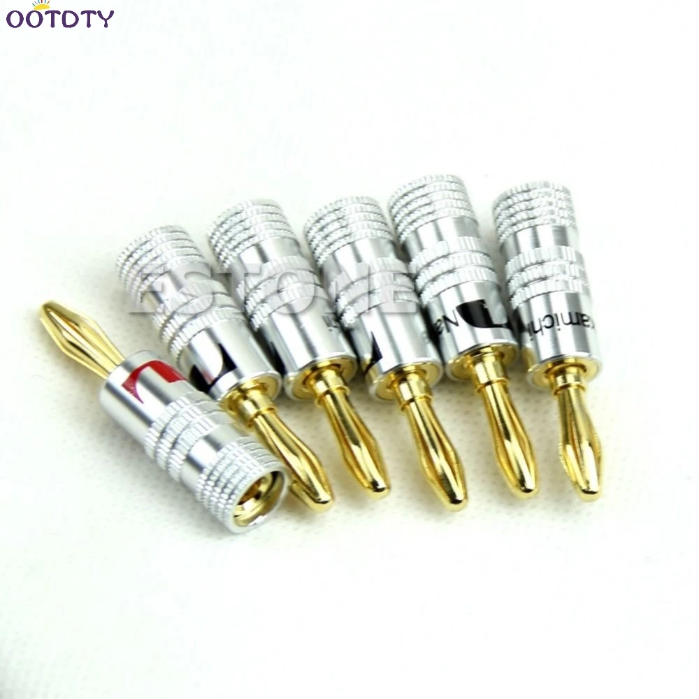 

12x Golden Nakamichi Speaker Banana Plug Connector Adapter