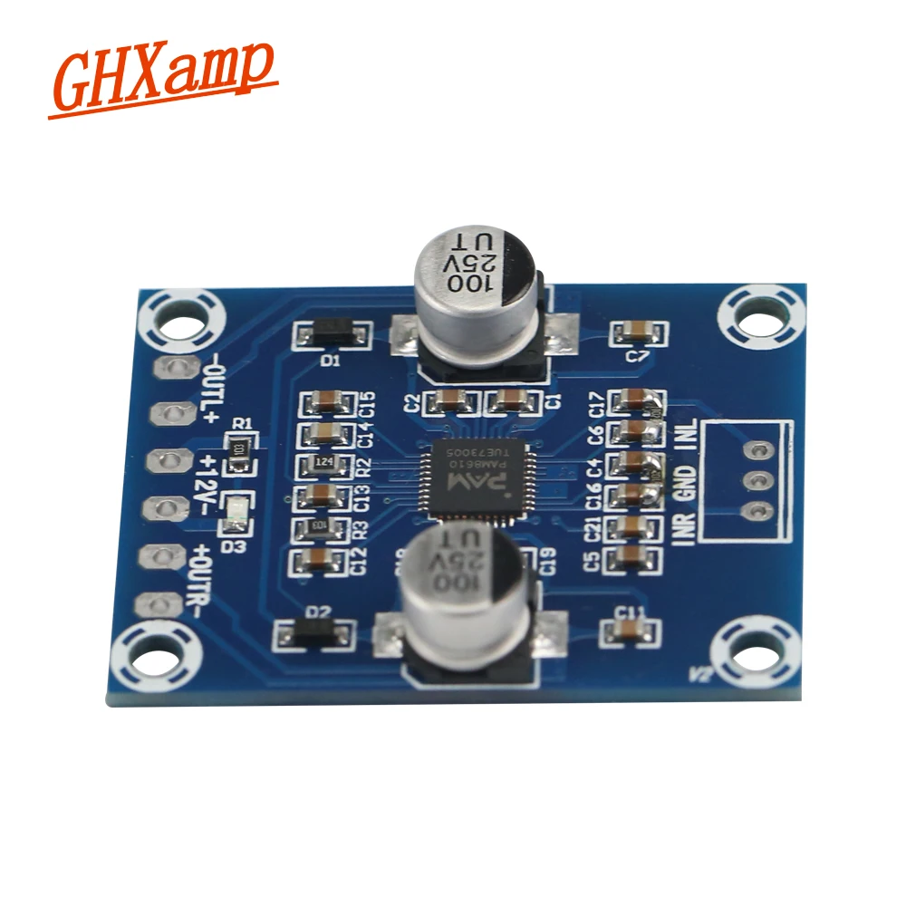 GHXAMP 20W*2 PAM8610 2.0 Digital amplifier board LCD TV Mini Amplifier audio 4 8OHM Speaker