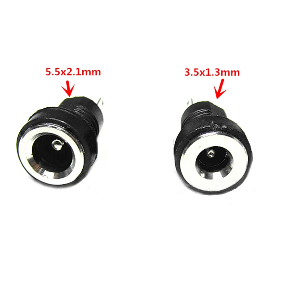 

10PCS 5.5x2.1mm/ 3.5x1.3mm DC Power Jack Socket Female Panel Mount Connector High Quality Black DC Power Jack