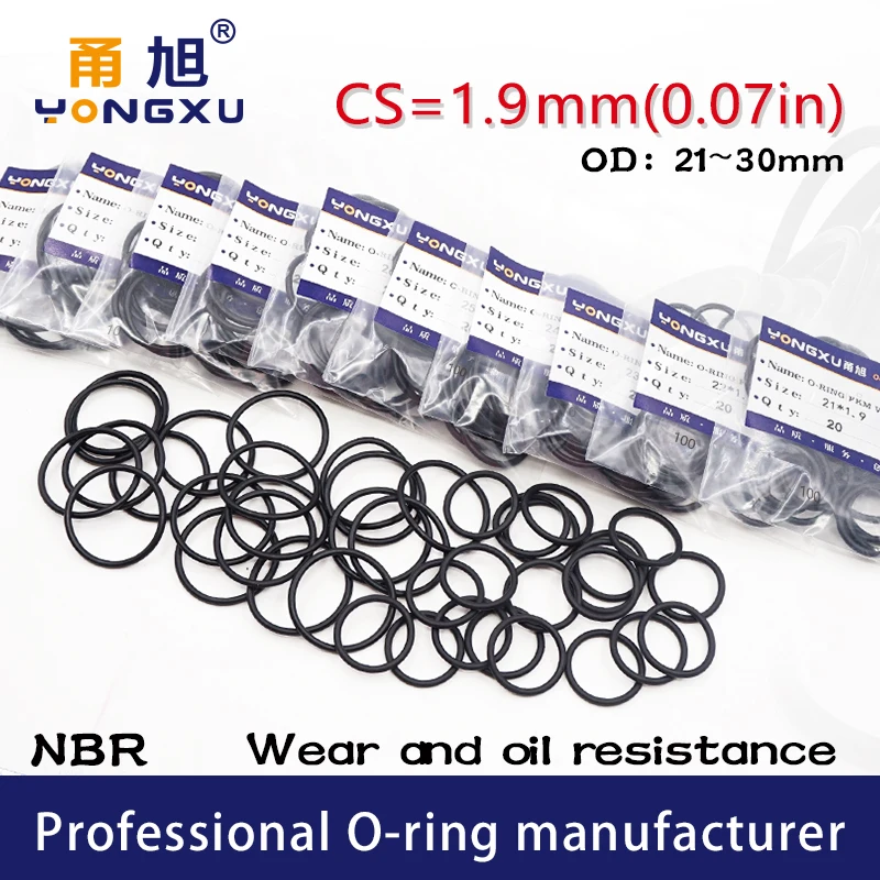 22 /23 /24 /25 /26 /27mm OD x 3.1mm Thick Black Rubber O Rings Gaskets 20PCS 