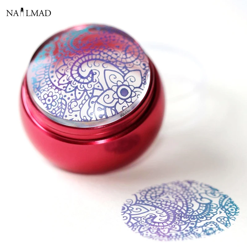 

2pcs/set 3.6cm Clear Jelly Stamper Soft Nail Stamper Silicone Nail Art Stamper Jumbo Nail Stamping Tools Red Metal Stamper