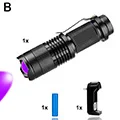 Мини Масштабируемые 3 режима Скорпион 395nm УФ дропшиппинг светодиодный фонарик Ультрафиолетовый фонарь Определитель фальшивости денег мочи домашних животных с Красители Detecto
