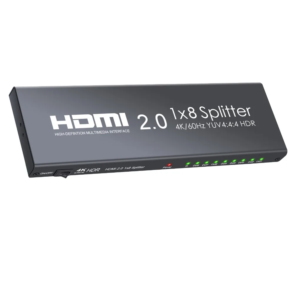 Neoteck 1 в 8 Выход HDMI 2,0 сплиттер поддержка 4 к/60 Гц YUV 4:4:4 HDR 1 в 8 Выход HDMI распределительный усилитель для Xbox One X PS4