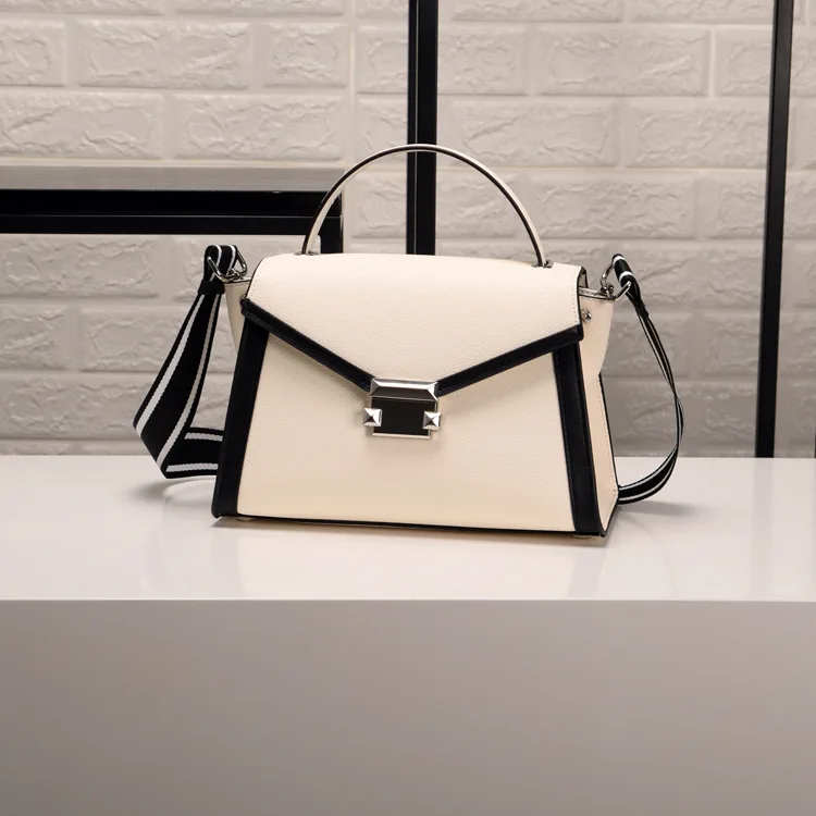 Novo couro genuíno de luxo moda feminina