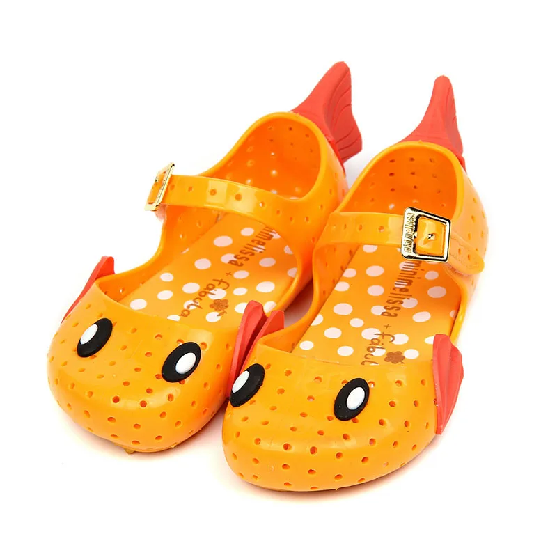 Scsech Детские калоши для девочек сандалии детские Мультяшные летающие рыбки туфли с крыльями обувь нескользящие детские сандалии для малышей SM37 - Цвет: Orange