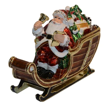 

Vintage decoration box Christmas Father Santa Claus jewerly trinket box ring box jewelry case gift box Christmas ornament gift