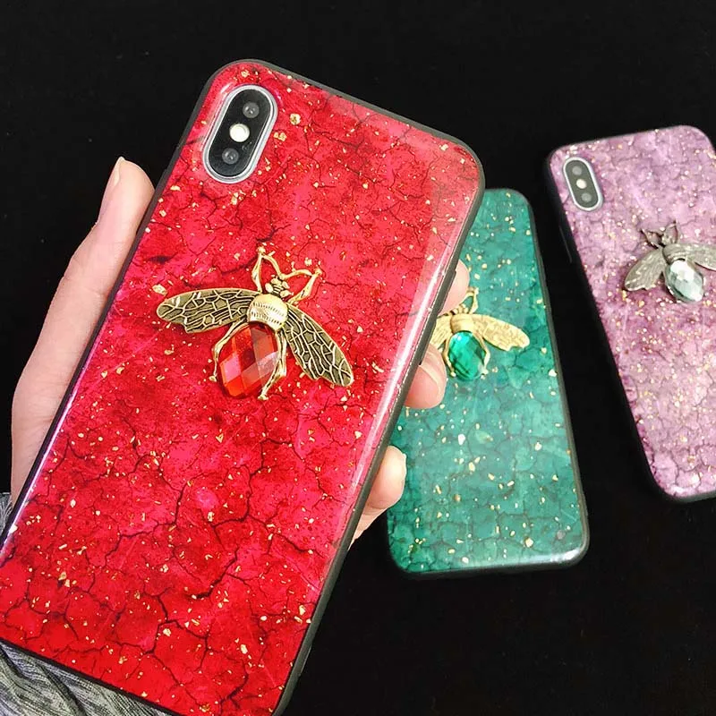 Bling Bee чехол для телефона для iPhone 11X7 6 6S 8 Plus Золотая фольга мрамор блестящий чехол XS MAX XR A70 A50 S10 Note 9 10 Pro S8 S9 Plus