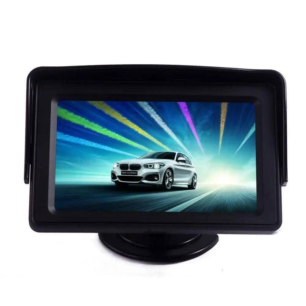 Discount TFT LCD Color Anti-glare HD 4.3 inch 2 Video Input Car Monitor Screen DVD VCD with Reversing Camera 3