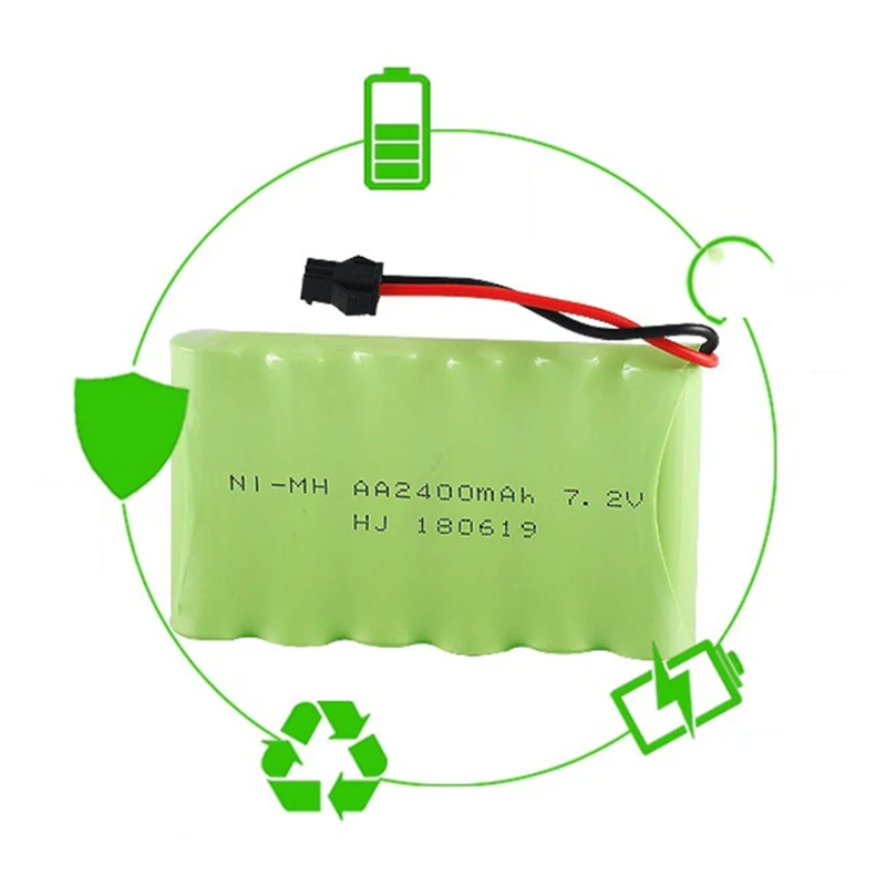 7,2 V 2400mAh перезаряжаемый никель-металл-гидридный аккумулятор, сменный аккумулятор 6* AA для дистанционного управления, электрические игрушки, автомобили, лодки, освещение