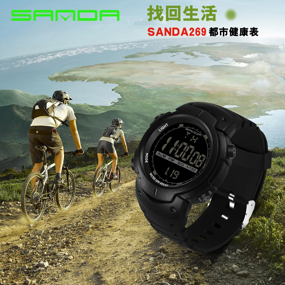 

Sanda men's and women's universal large dial waterproof watch personality electronic fashion trend student outdoor sports watch