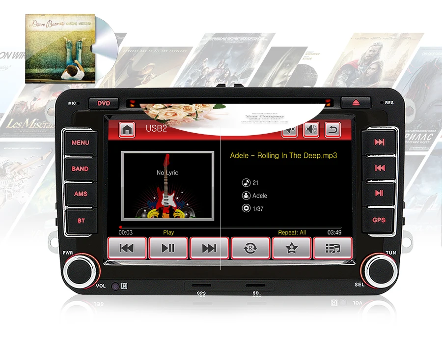 Perfect Junsun 2 din Car Radio Multimedia Player GPS for Volkswagen VW golf passat b6 Touran polo sedan Tiguan jetta Android DVD 21