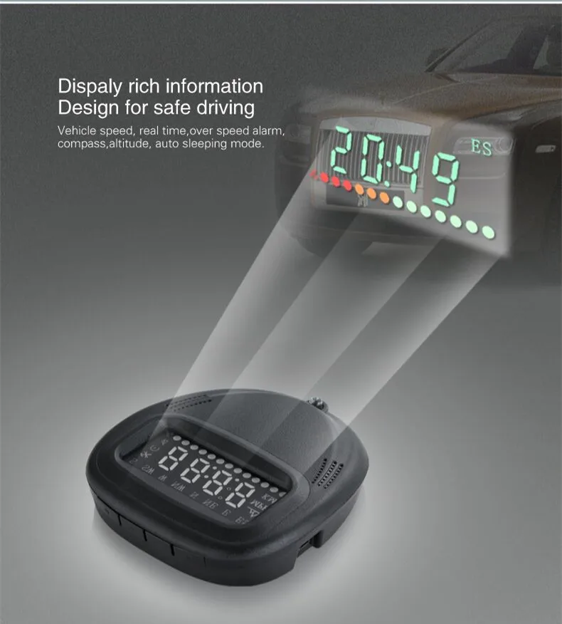 Универсальный OBD2 автомобилей HUD Авто gps головой вверх Дисплей более Скорость Предупреждение сигнализации Системы Цифровой walkie talkie автомобильное Скорость проектор на лобовое стекло
