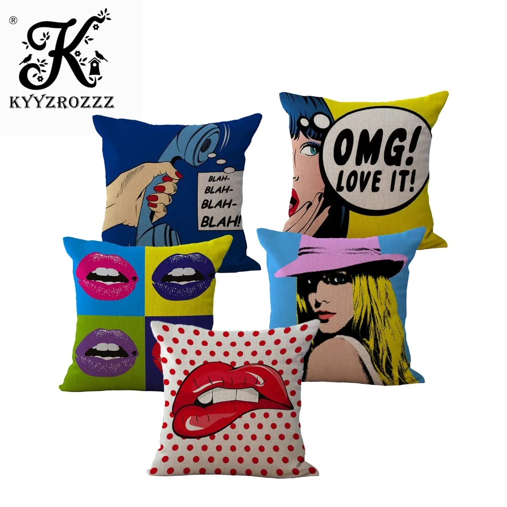 

American Anime Pop Art One Side Printing Home Decor Sofa Car Seat Decorative Cushion Cover Pillow Case Capa Almofada